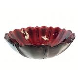 Ruby Red Anchor Hocking Oyster and Pearl Bowl