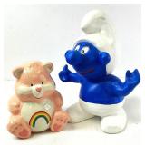 Ceramic Care Bear and Smurf