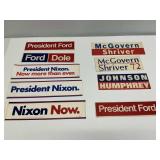 Nine Vintage Political Bumper Stickers