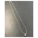 14 KT WG Necklace and Diamond Pendant