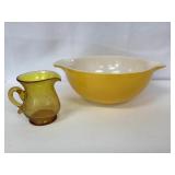 Pyrex Mixing Bowl and Crackled Glass