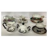 Cups and Saucers, Sugar and Creamer