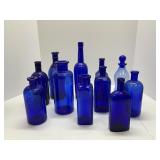 Collection of Cobalt Blue Bottles