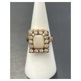 14 KT Opal and White Sapphire Ring