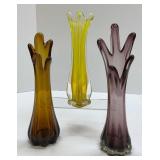 Three Murano Style Vases
