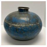 Large Antique Iron Water Pot from India