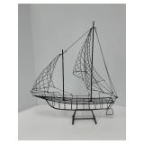 Wire Sailing Boat Sculpture