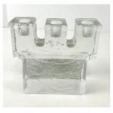 Dansk Glass Triple Candleholder