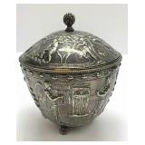 Antique Silver Plate Neoclassical Lidded Bowl