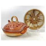 Two Pieces Hand Painted Pottery