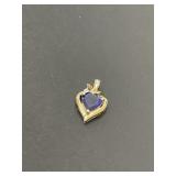 10 KT Sapphire and Diamond Pendant