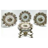 Courting Couple Dinner Plates and Trivet