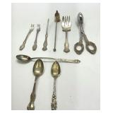 Three Sterling Spoons, Silver Plate Items