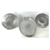 Three Hammered Aluminum Trays
