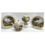 Four Piece Collectible Vintage Porcelain Tea Set