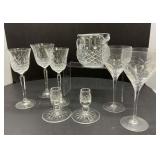 Crystal Stems, Candlesticks, Pitcher