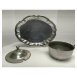 Armetale Metal Tureen and Platter