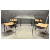 Vintage Metal Dining Table and Chairs
