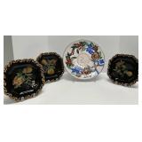 Four Hand-Painted Decorative Plates