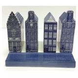 Delft Blue Ceramic Canal House Set