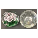 Two Glass Paper Weights