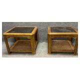 Pair of Glass Top End Tables