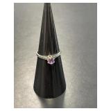 18 KT WG Vintage Amethyst Ring