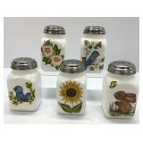Five Hand Painted Mosser Range Spice Shakers