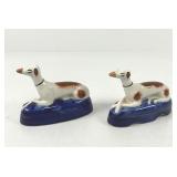 Vintage Porcelain Staffordshire Greyhounds