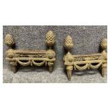 Pair of Antique Gilt Bronze/Brass Andiron Fronts