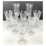 Eight Crystal Cathedral Clear Water Goblets