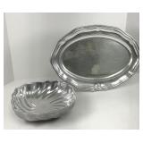 Two Pewter Serving Pieces