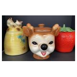 Two USA Cookie Jars, Pottery Barn Deer