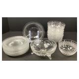 Seventeen Pieces Glassware