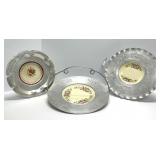 Three Hammered Aluminum Trays