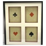 Four Poker Card Symbols Vintage Style Wall Art