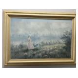 Signed S Reed Framed Oil Painting on Canvas
