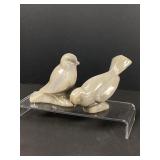 Pair of Slag Glass Birds