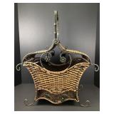Wicker and Metal Basket