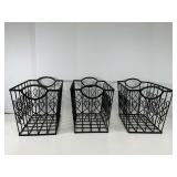 Three Vintage Black Wrought Iron Racks