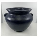 Large Frosted Matte Blue Vintage Pottery