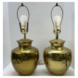 Two Brass End Table Lamps
