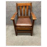 Antique Oak Arts & Crafts Arm Chair