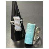 Two Sterling Fashion Rings