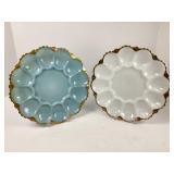 Two Anchor Hocking Egg Plates