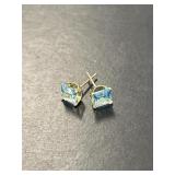 10 KT Blue Topaz Studs