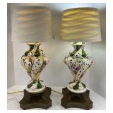 Two Vintage Italian Capodimonte Lamps
