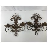 Hand Wrought Iron Candle Sconces