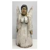 Vintage Carved Wood Folk Art Angel Figurine