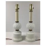 Pair of Milk Glass Table Lamps